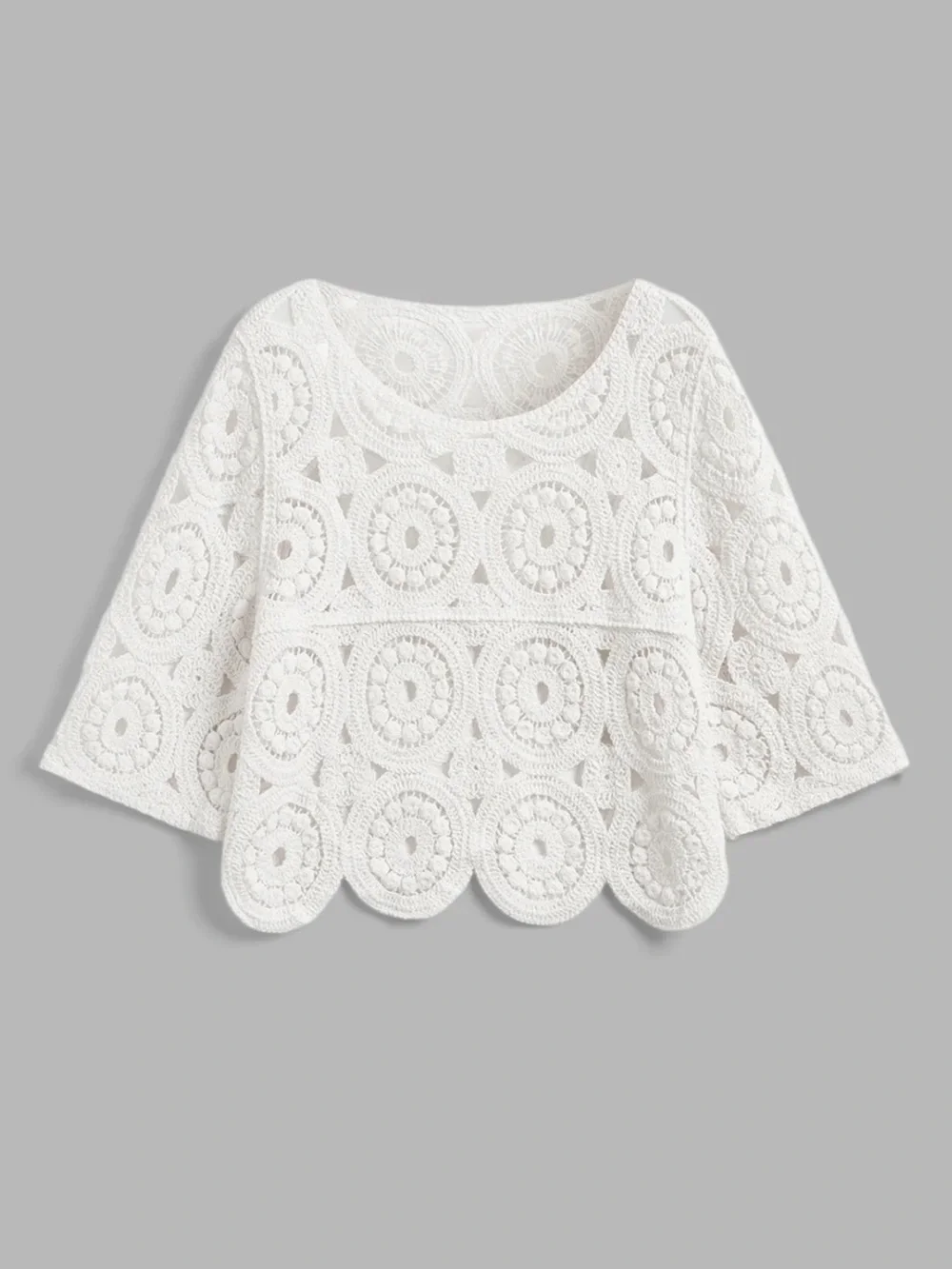 Commense Crochet Lace Short sleeve Top & Shorts Set Size Small NWT